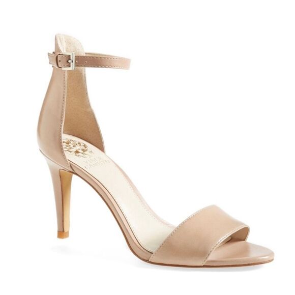 ✨Vince Camuto Court Nude Strappy Leather Sz 6 Heels✨ - Picture 1 of 16